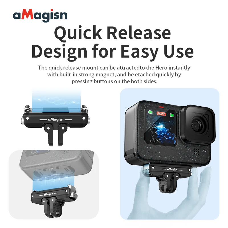 

Magnetic Quick Release Kit for GoPro Hero 12/11/10/9/8/11 Mini/MAX Action Camera Portable Quick Mount Base Accessories