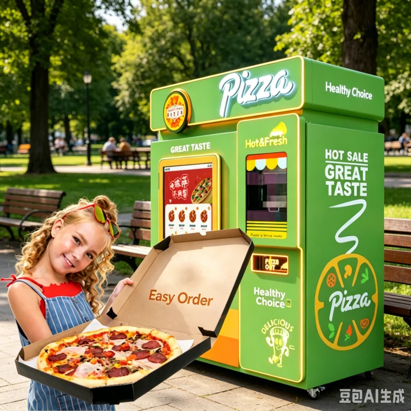 High Capacity Automatic Pizza Vending Kiosk For Airports Custom Size Smart Food Dispensing Machinery Leading Supplier