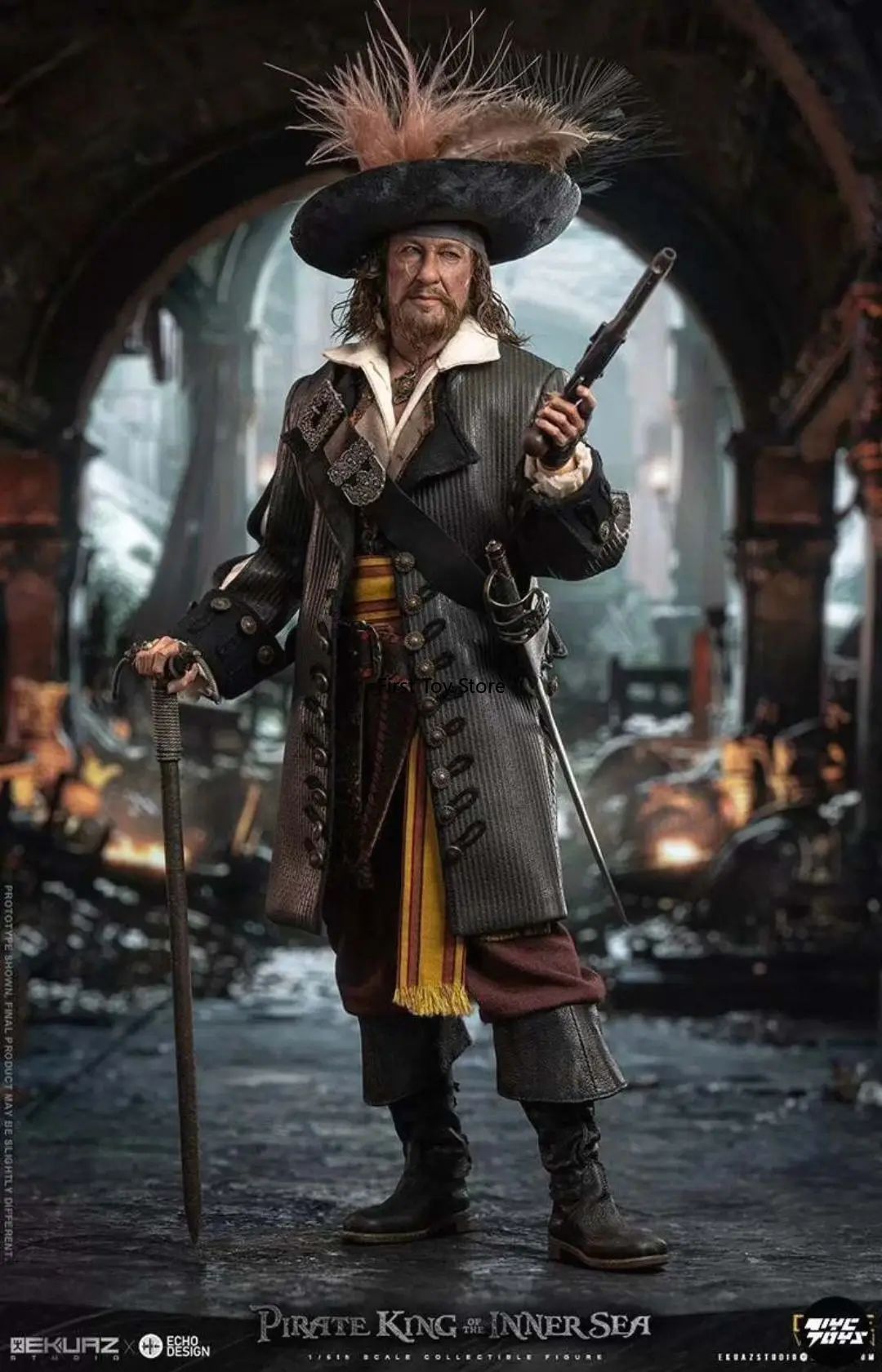 Figura de acción coleccionable EKUAZ STIDIO King of The Caspian Sea, versión mejorada EKS012 Barbosa 1/6, original en stock, regalo coleccionable
