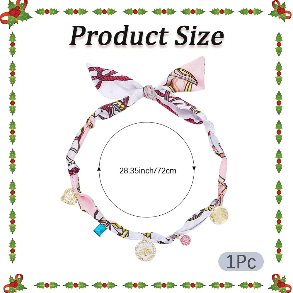 Bees Alloy Enamel Resin Glass Plastic Pearl Rhinestone Tassel Scarf Choker Necklaces Golden Pink 28.35 inch(72cm) view 2
