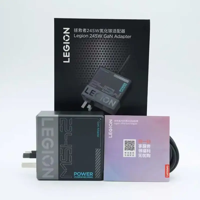 Lneovo Legion C245W GaN Adapter Slim Tip Fast Charging Official Power Adapter for Legion Laptops Notebooks E-Sports Game