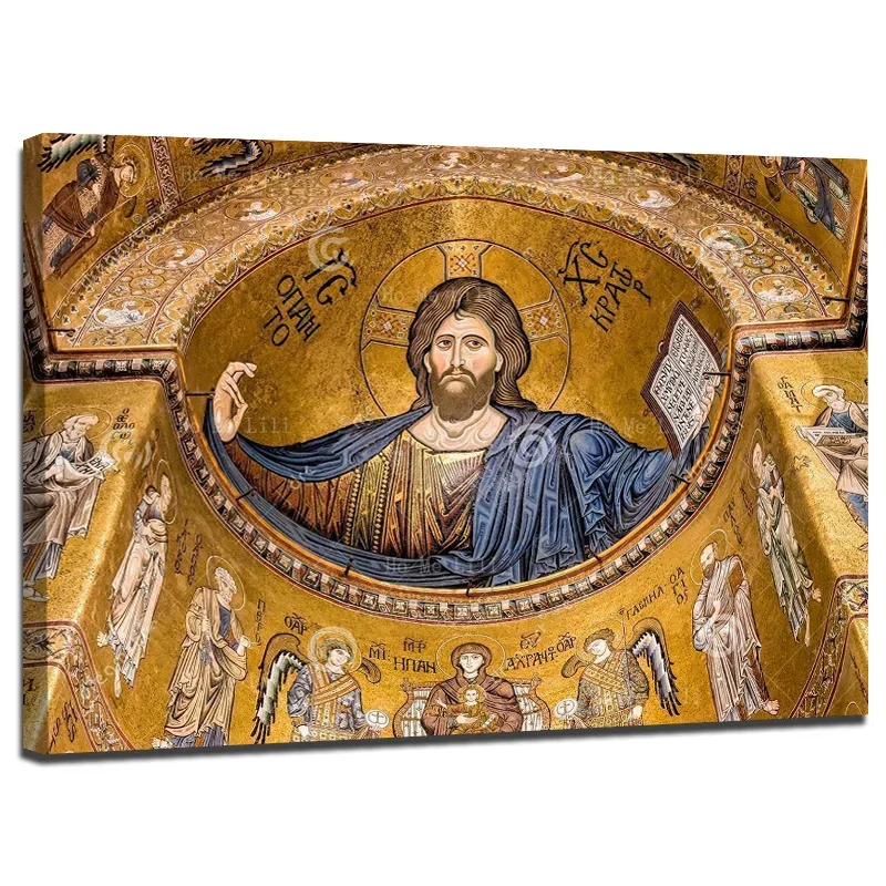 Christ In Monreale Cathedral Near Palermo Sicily Italy Room Wall Is Decorated With By Ho Me Lili