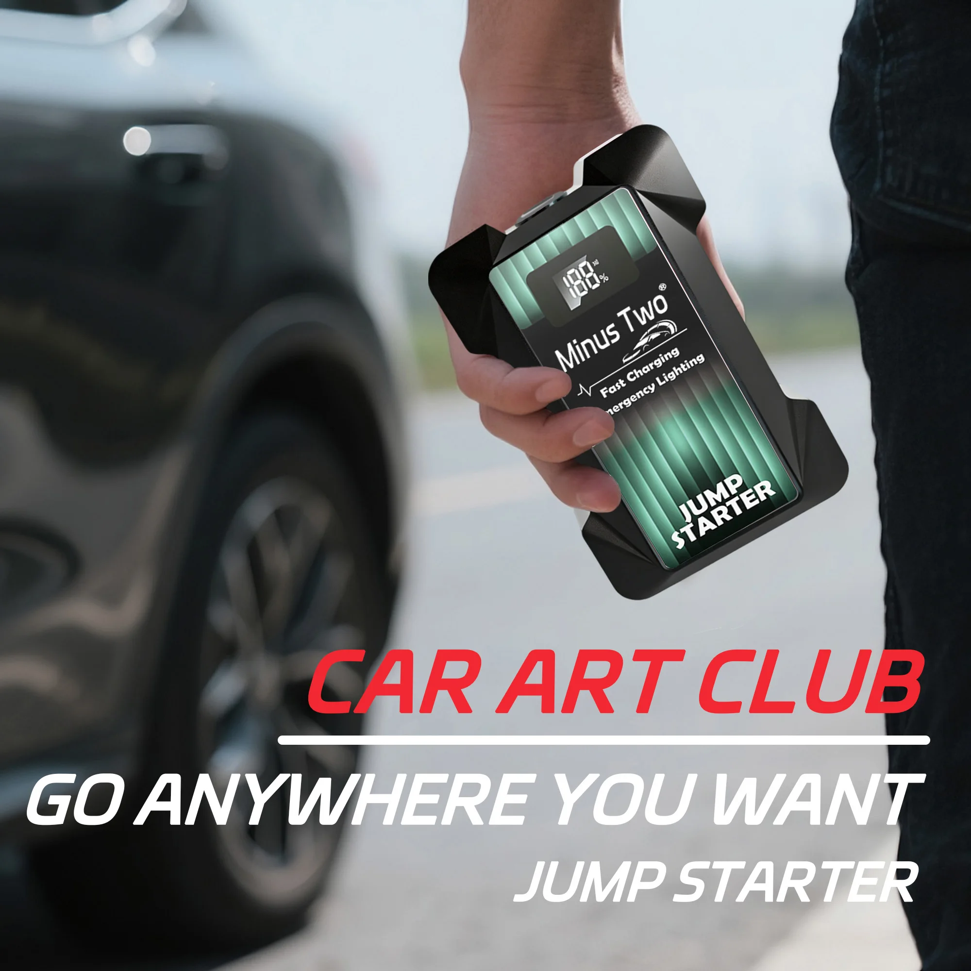 Car Jump Starter 3000A Peak 12V Portable Lithium Battery Booster Pack 1200A Jump Box Power Bank USB LED for Truck SUV Diesel
