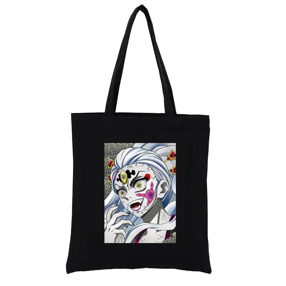 Demon Slayer Anime Eyes Graphic Tote Bag, Demon Slayer Print Shoppong, bolsos de mano para mujer, bolsos Shopper Totebag, moda divertida