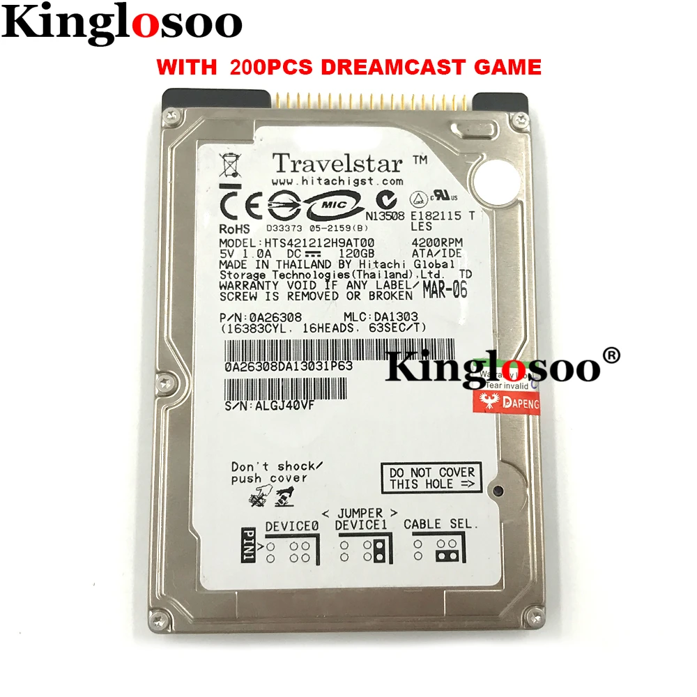 160G IDE القرص الصلب ألعاب محرك الأقراص لsega Dreamcast تيار مستمر وحدة التحكم HDD لعبة
