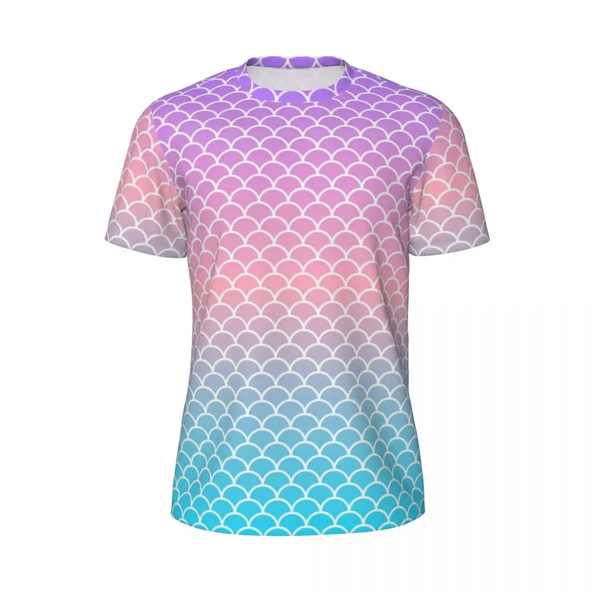 Gym T-Shirt For Mens Ombre Print T Shirts Fashion Neon Purple And Pink Women Summer Tees O Neck Streetwear Graphic Tops Gift Tee