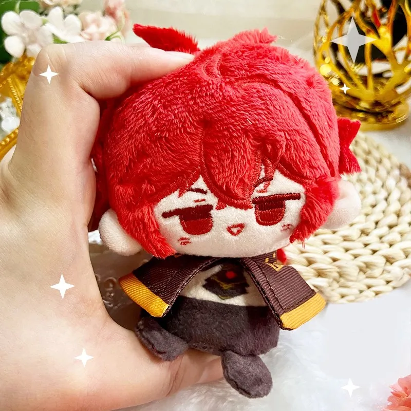 Genshin Impact Diluc Kaeya Shikanoin Heizou Plush Keychain Doll Anime Dolls Pendant Backpack Decoration Birthday Xmas Gifts