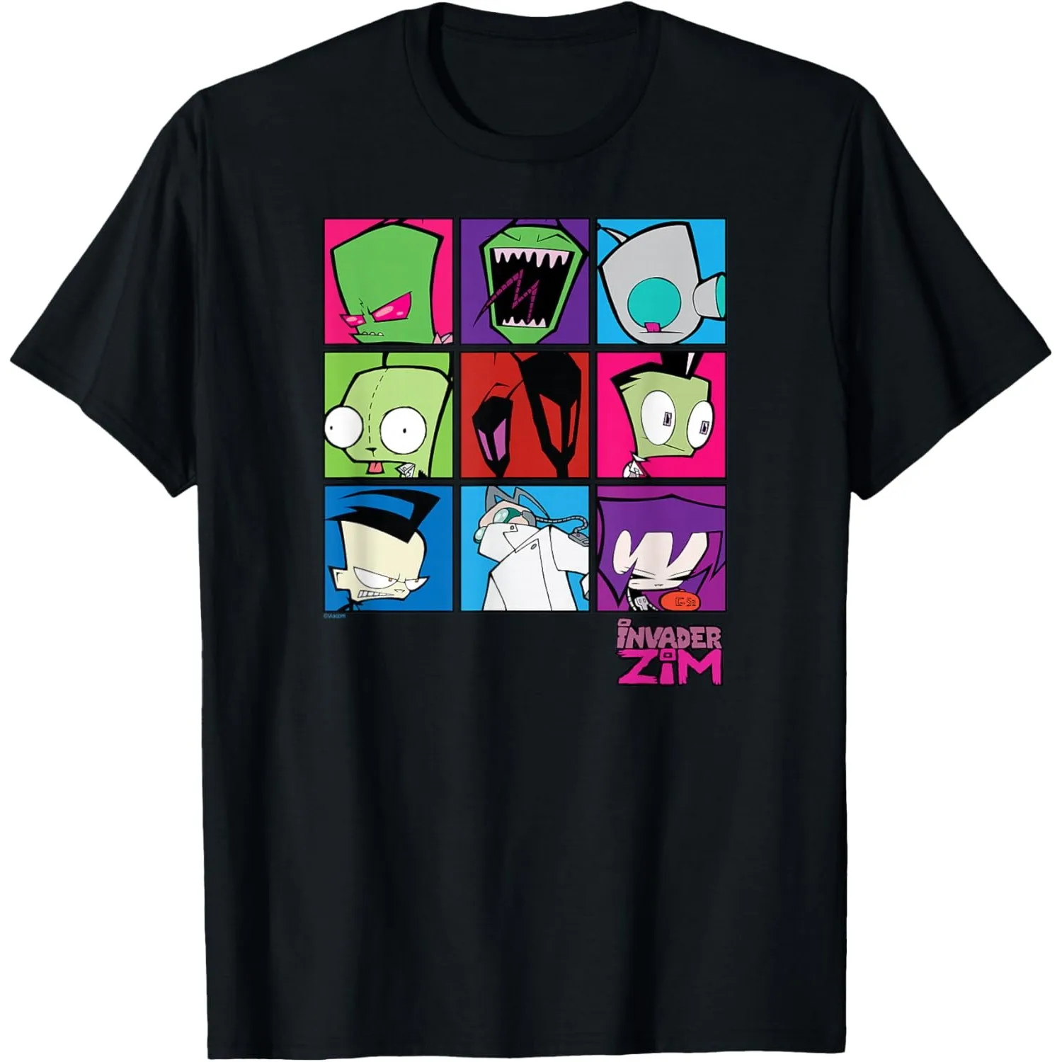 

Invader Zim Character Collage Graphic Tee Short Sleeve Crew Neck Cotton T-Shirt for Men