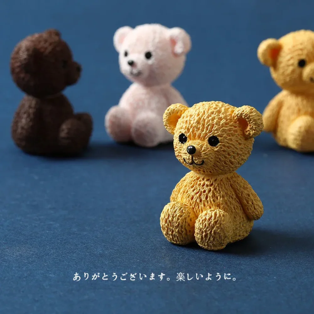 Resina Kawaii orso figurine artigianato in miniatura fata giardino ornamento miniatura casa delle bambole accessori per la decorazione della casa vendita calda