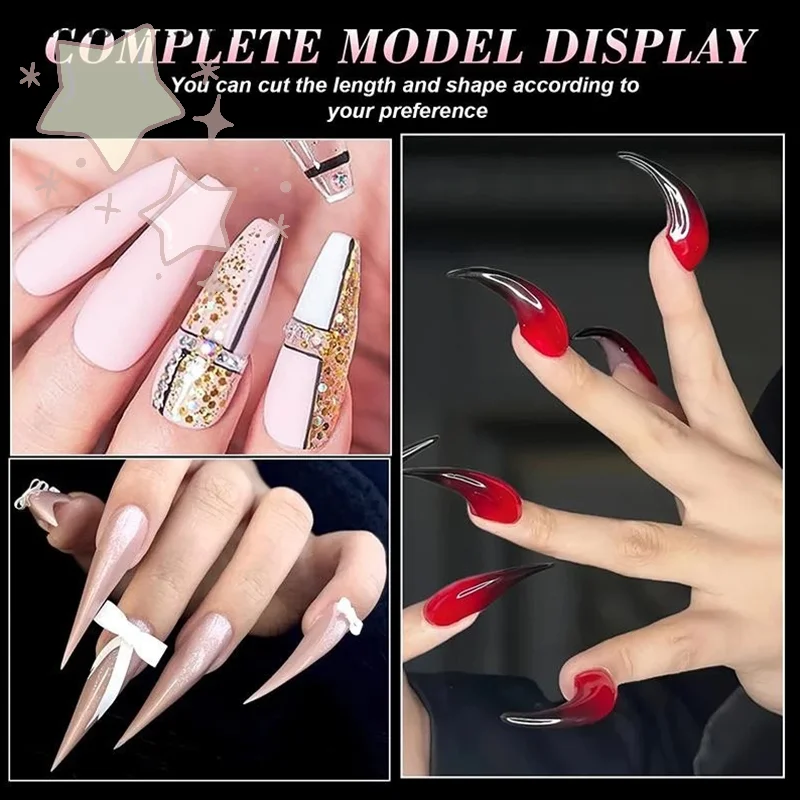 [TW] 3D Eagle Claw Gebogen Nep Herbruikbare Nagels Volledige Dekking Druk Op Nagel Formulieren Mallen Kristal Nagel Verlenging tip Nagel