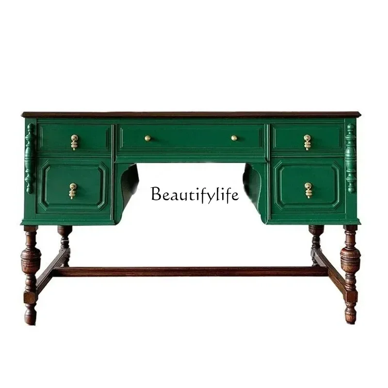 

French retro solid wood desk dresser foyer entrance desk partition