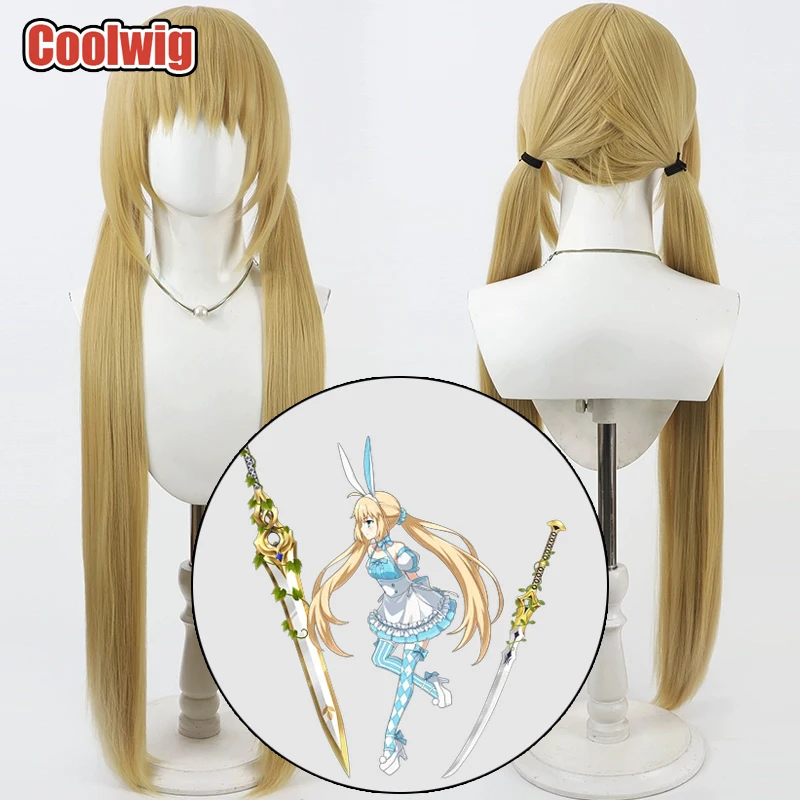 Coolwig Synthetic Hair Altria Caster Cosplay Wigs Fate FGO Altria Caster 100cm Long Straight Blonde Brown Wig Heat Resistant