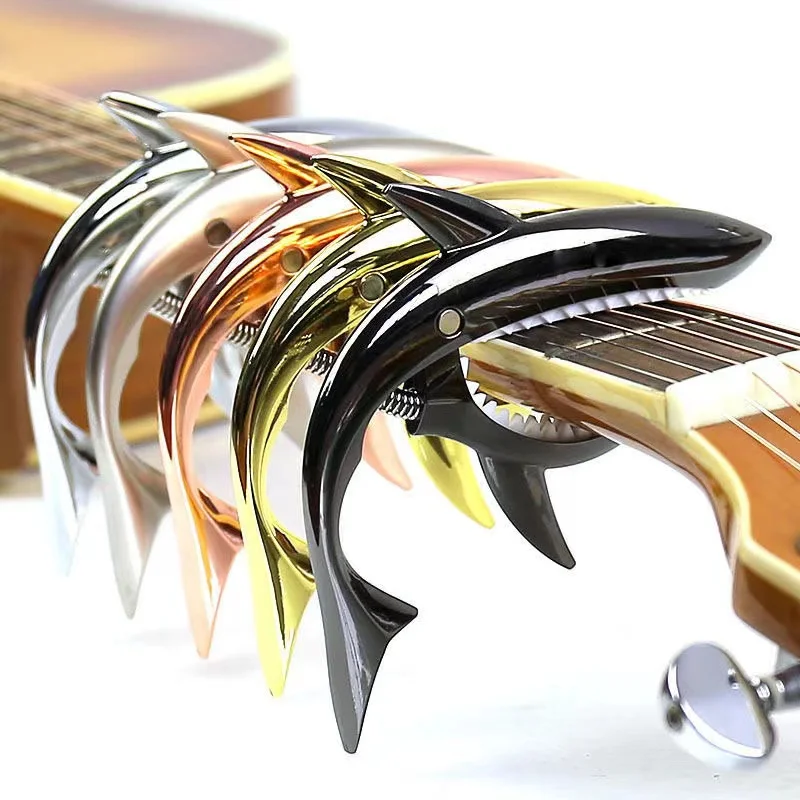 Metal Shark Guitar Capo High Quality Zinc Alloy Quick Change Clip Bass Guitar Bridge Guitar Stringed Instrument Accessories