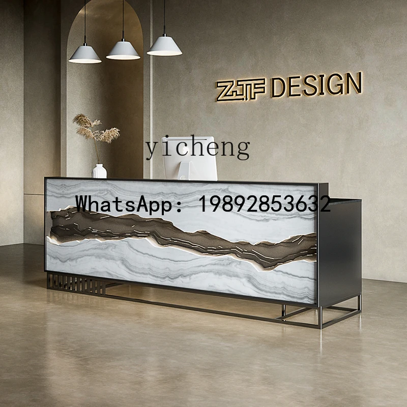 A1  Reception Desk High-end Welcome Desk Imitation Marble Shop checkout page