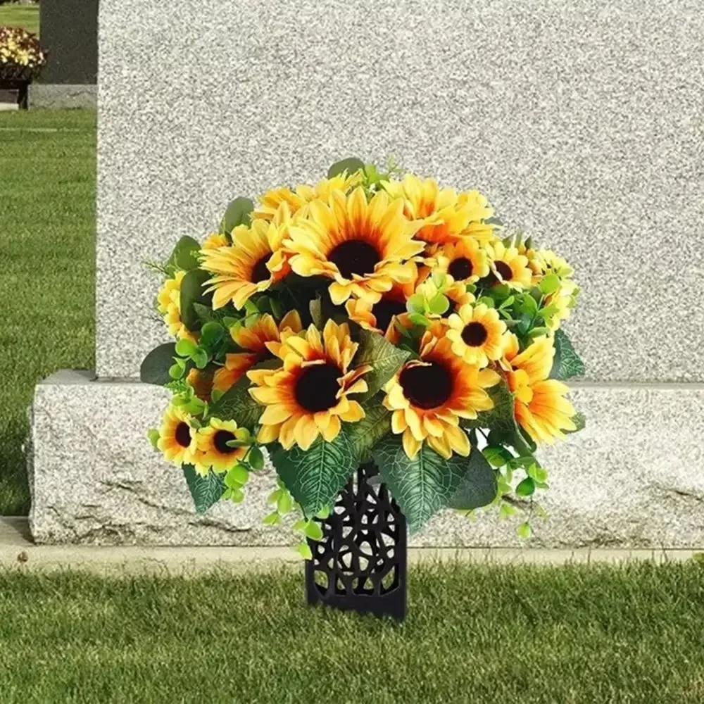 8pcs Cemetery Vase Plastic Cemetery Vase Decorations Gravestone Grave Yard Ground Outdoor Flower Marker Decor