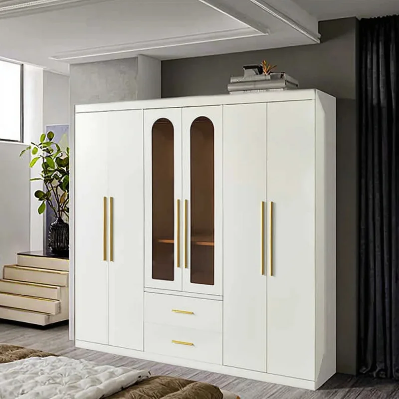 custom.Heavy Duty 6-Door Swing Steel Wardrobe Brown Glass Metal Iron Closet Bedroom Laundry Dining Workshop Hall Hospital Furnit