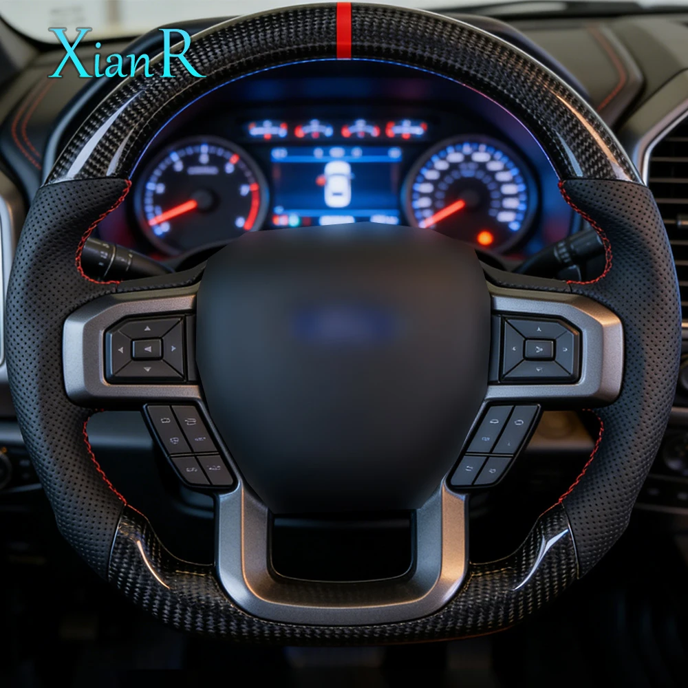 

Индивидуальный руль из карбона для Ford F150 Raptor 2021+ с спортивным дизайном, элементы интерьера автомобиля