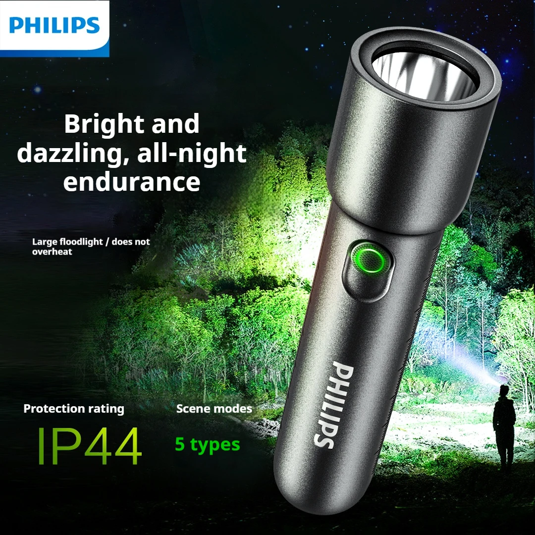 Philips NEW SFL1235 2-PCS EDC Portable Flashlight Rechargeable LED Flashlights for Defensa Personal Self Defense Camping Hiking