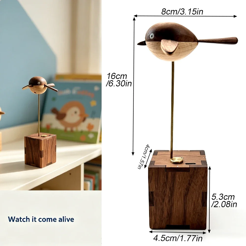 Cute Tabletop Mini Flying Bird Dynamic Musical Ornament, Stylish Indoor Home Decor, Charming Gift for Close Friends