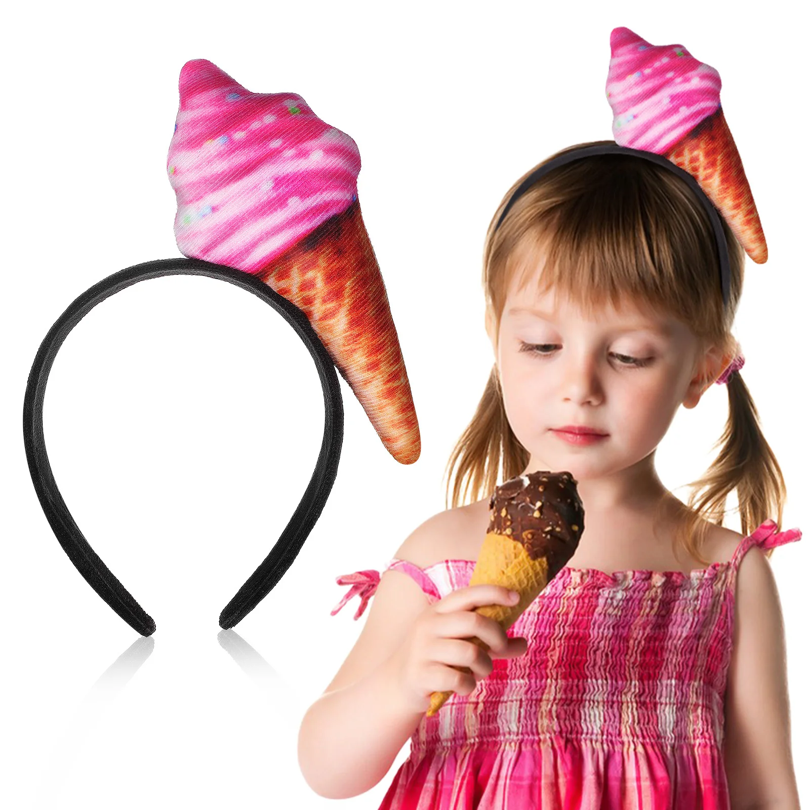 

2pcs Ice Cream Headband Cute Hair Accessory For Women Face Washing Spa Makeup Party Halloween Cosplay Festival Fun Headpiece