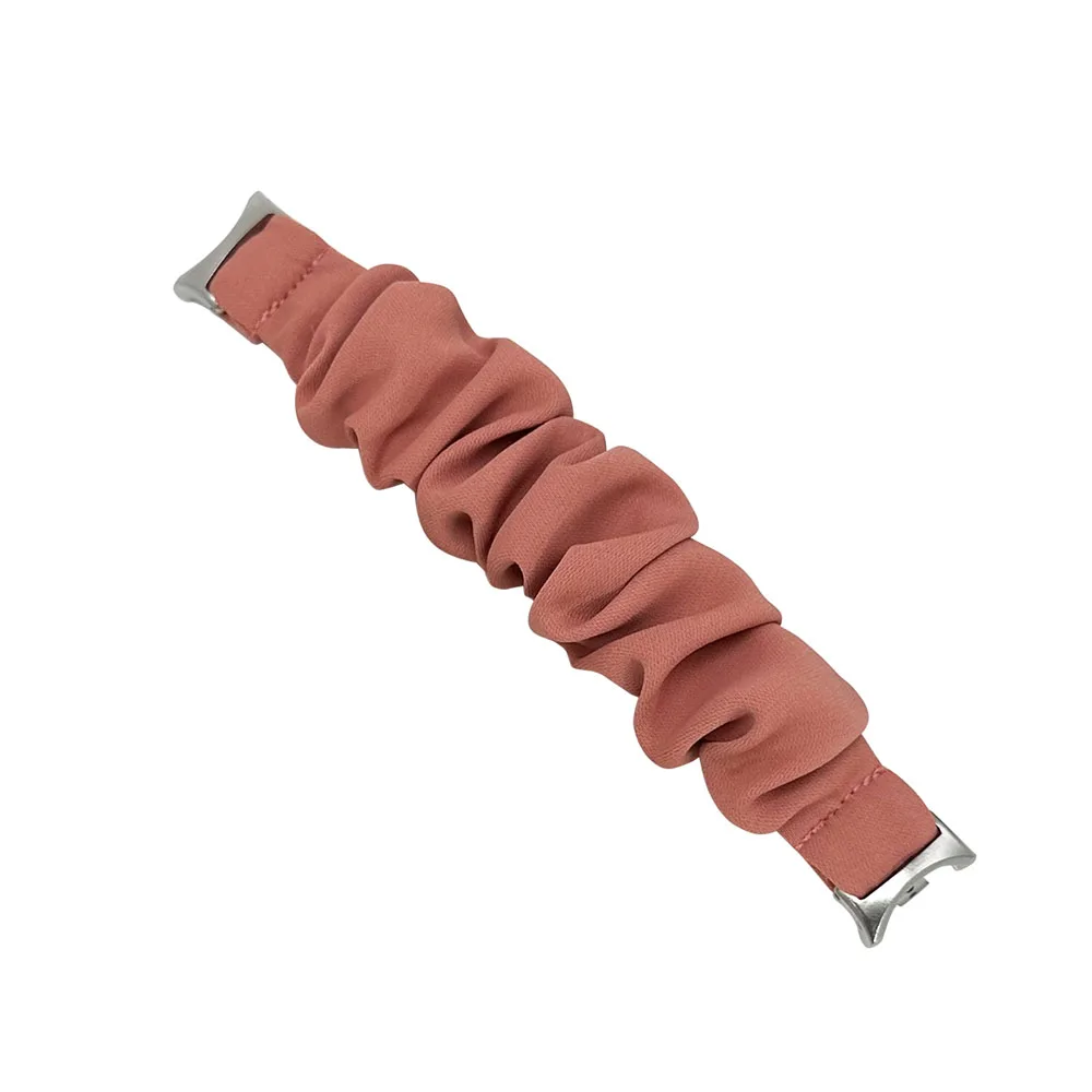 حزام Scrunchie لـ Xiaomi Mi Band 10 8 9 سوار معصم ذكي للنساء سوار ساعة أنيق لـ Xiaomi Smart Band 8/9/10 مرن