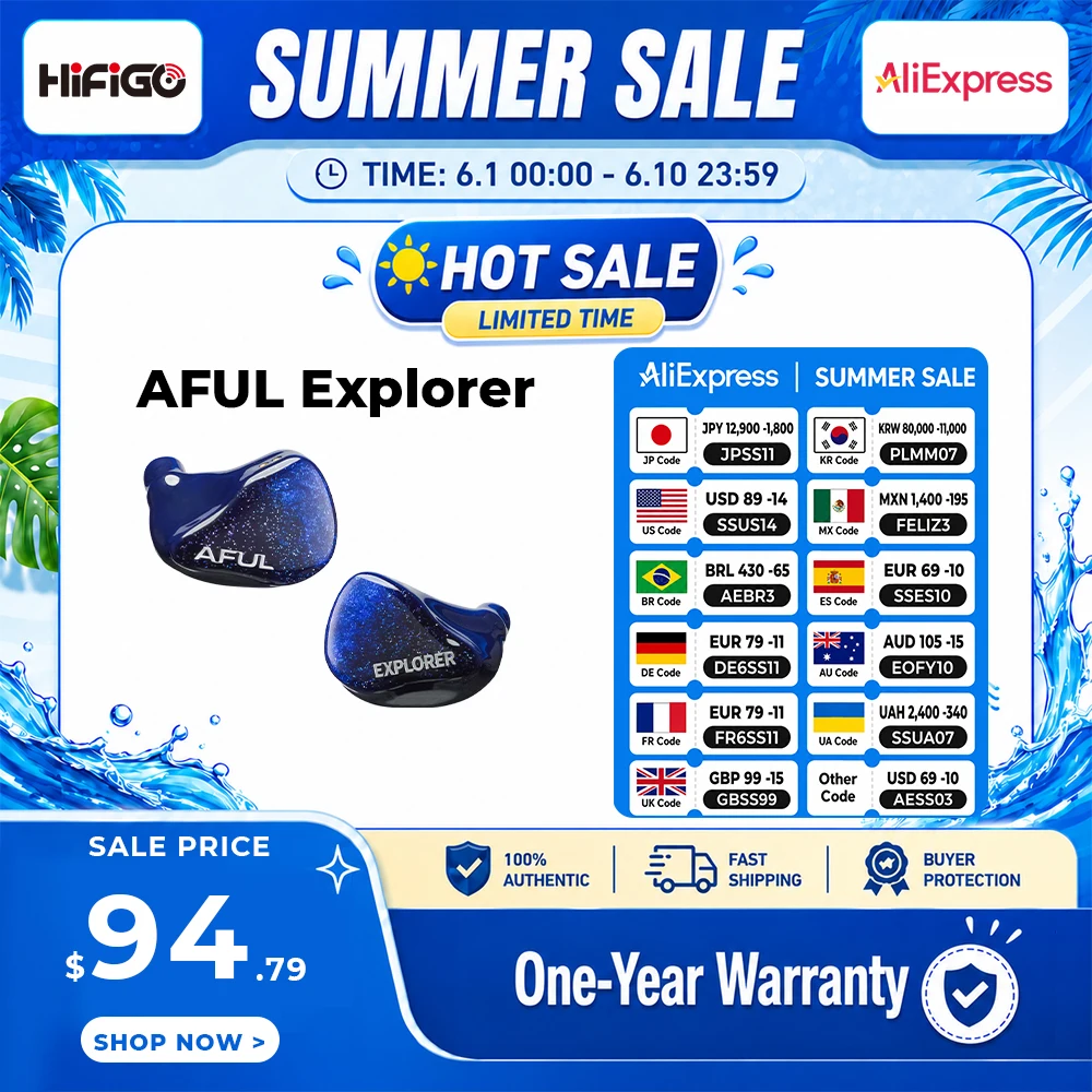 HiFiGo AFUL Explorer écouteurs hybrides filaires 1DD + 2BA moniteurs intra-auriculaires hybrides Tube acoustique imprimé 3D Division RLC écouteurs HiFi