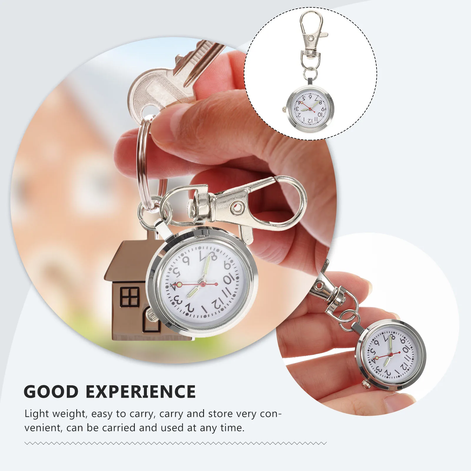 

Large Dial Pocket Watch Alloy Case Students Hanging Exam Watch Lightweight Luminous Pointer School Keychain Pocket Watches