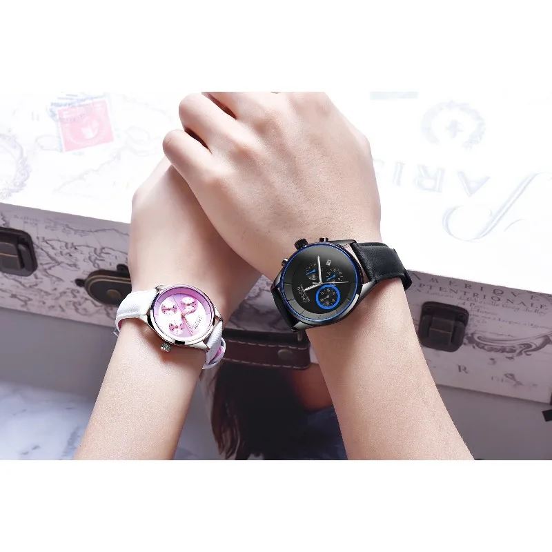 ONLYOU Stylish and Casual Sports Watch for Couples,Waterproof Genuine Leather Strap,Men's and Women's Wristwatches,includes Box