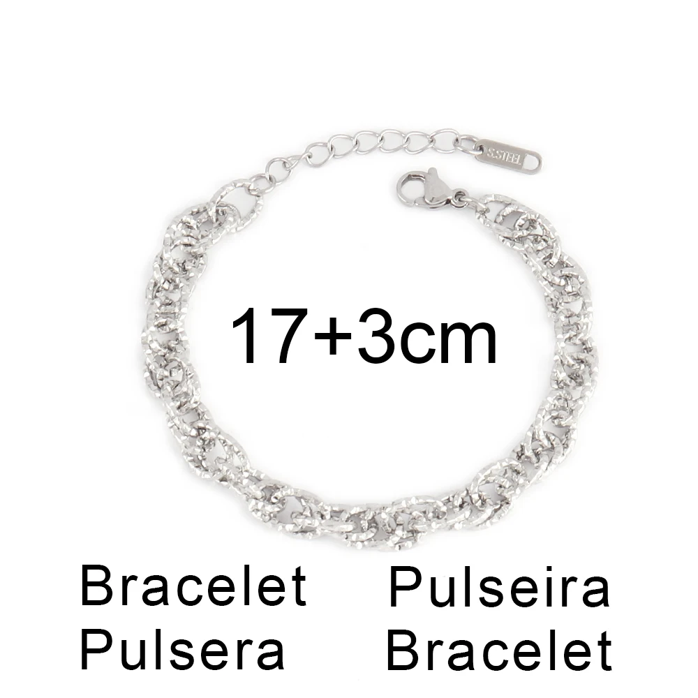 316L Stainless Steel Irregular Bracelet For Women Punk Simple Geometric Chain Bracelets Men Jewelry Gift