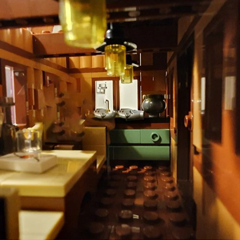 1371 Stück Familienkabine MOC mit Holzveranda, Kamin und Gartenzaun, Bildung, Bausteine, Geschenk