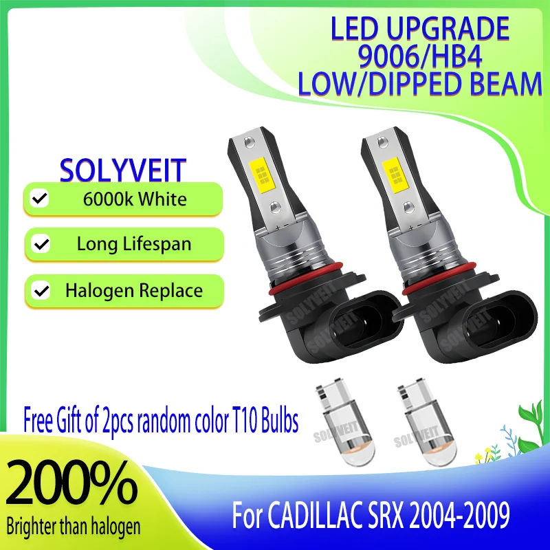 

2pcs Rapid Start LED Bulbs with Halogen-Matching Size 9006 Low Beam Car Headlamp For CADILLAC SRX 2004 2005 2006 2007 2008 2009
