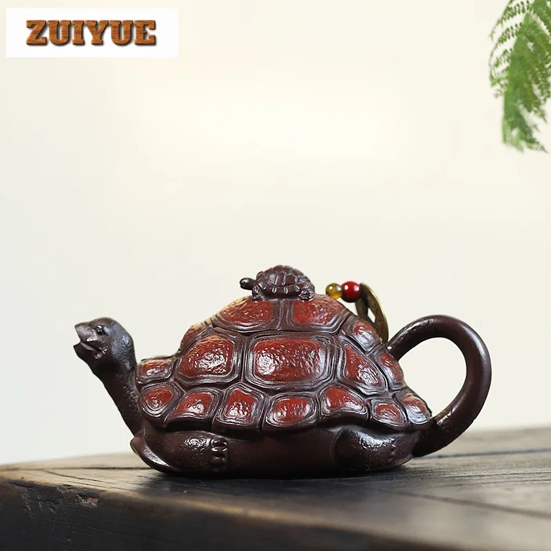 210ml Aesthetic Yixing Purple Clay Teapot Master Handmade Extremely Rich Pot Raw Ore Purple Mud Kettle Chinese Zisha Teaset Gift