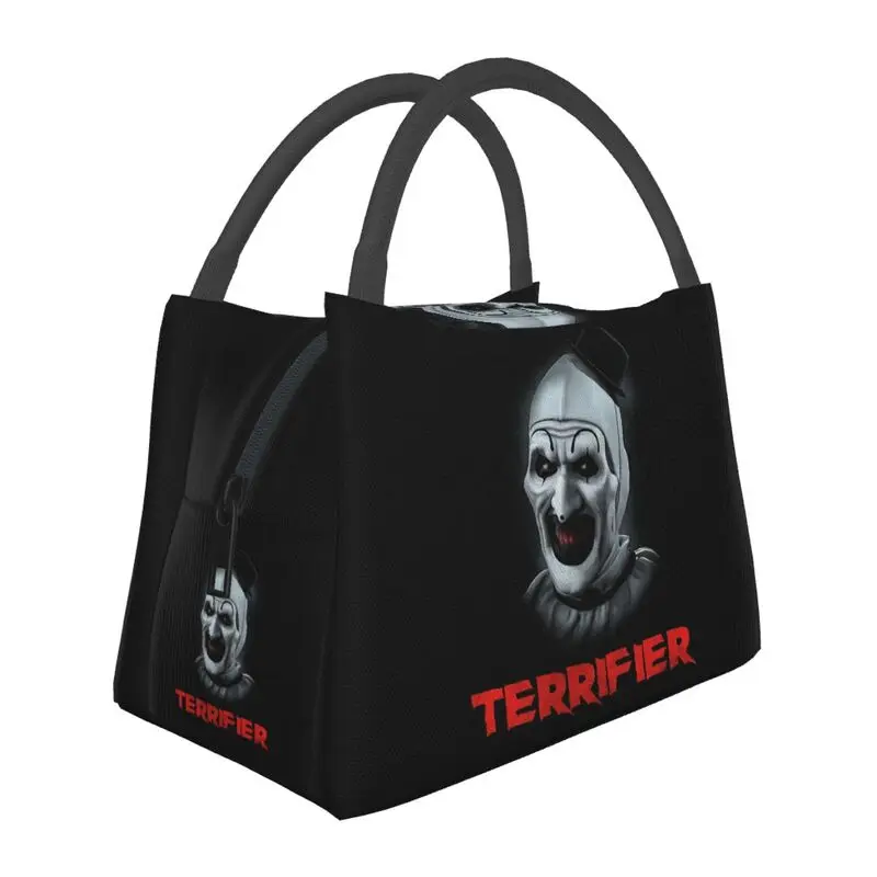 Terrifier Thermal Insulated Lunch Bags Women Horror Film Lunch Container for Outdoor Camping Travel Storage Meal Food Box