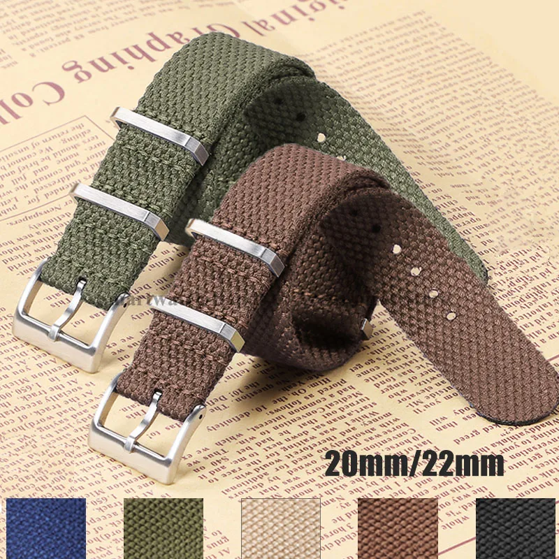 Tudor askeri spor için Seamaster 007 bilezik bilek bandı için Omega için Seiko için pamuk naylon saat kayışı 20mm 22mm saat kayışı
