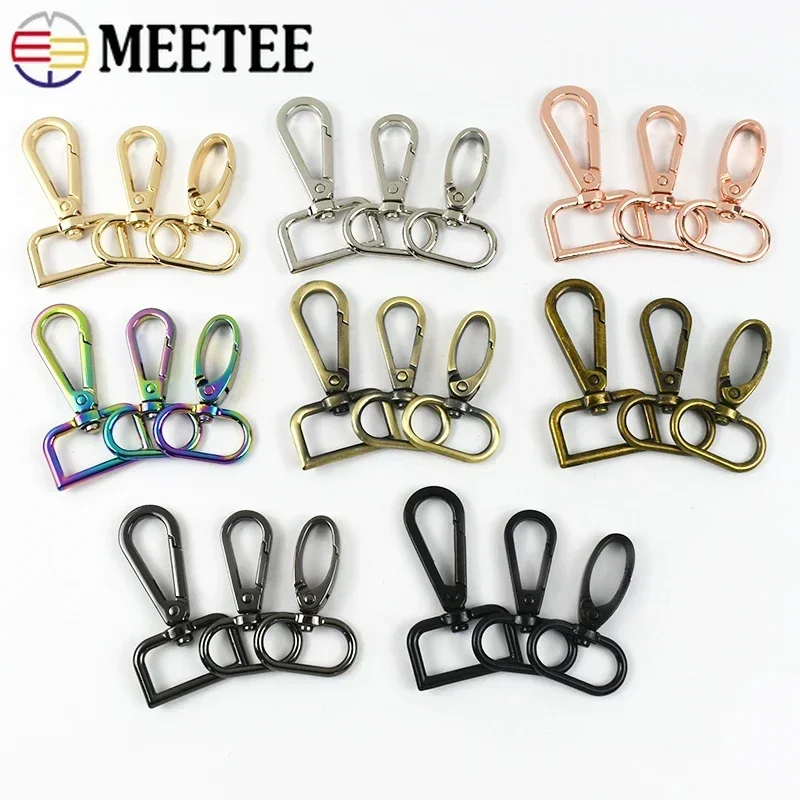 10Pcs 25mm Carabiner Metal Buckles Swivel Trigger Bag Strap Side Clip Hook Dog Collar Lobster Snap Clasp Hardware Accessories