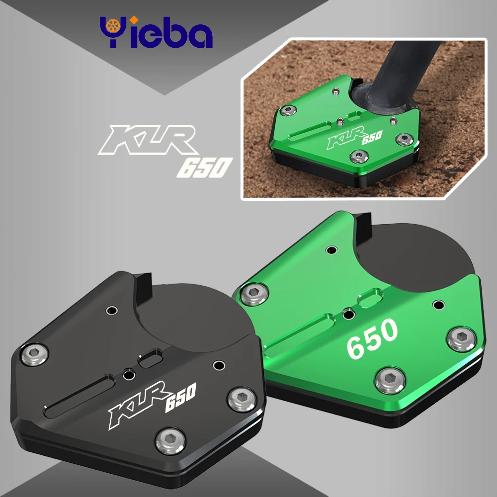 

FOR Kawasaki KLR650 2008~2025 Moto Side Stand Pad Plate Kickstand Enlarger Support Extension Enlarged Base Assistant KLR 650
