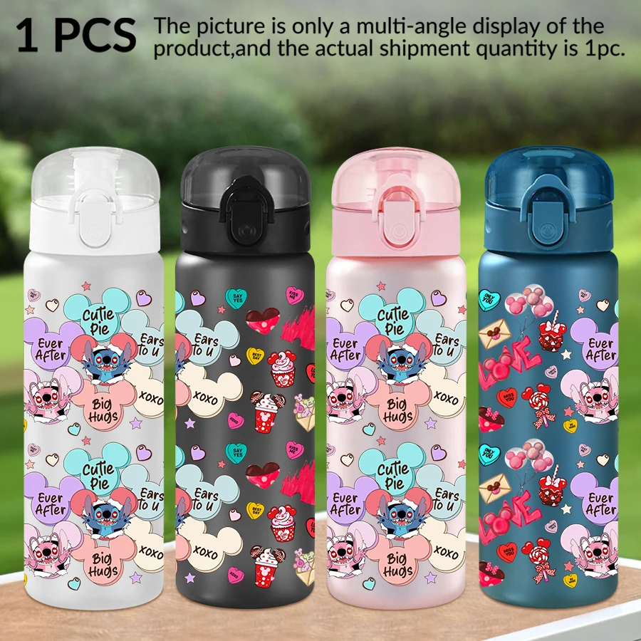 

1 шт., пластиковая бутылка для воды Disney Stitch с рисунком Минни, 26 унций, спортивная чашка для воды на открытом воздухе, подарок на день рождения/повернення домой