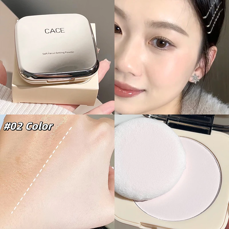 CACE-cojín de polvo suave para ajuste facial, polvo compacto, Control de aceite, corrector mate, acabado, maquillaje suave en polvo, cosméticos prensados