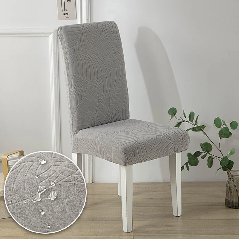 Fodera per sedia Jacquard per sala da pranzo banchetto di nozze protezione per sedia idrorepellente elastica 1/2/4/6 pezzi fodera per sedia