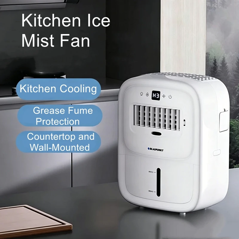Home Kitchen Fan, Mini Air Conditioner, Cooling Wonder, Wall-Mounted or Floor-Standing Ice Mist Electric Fan