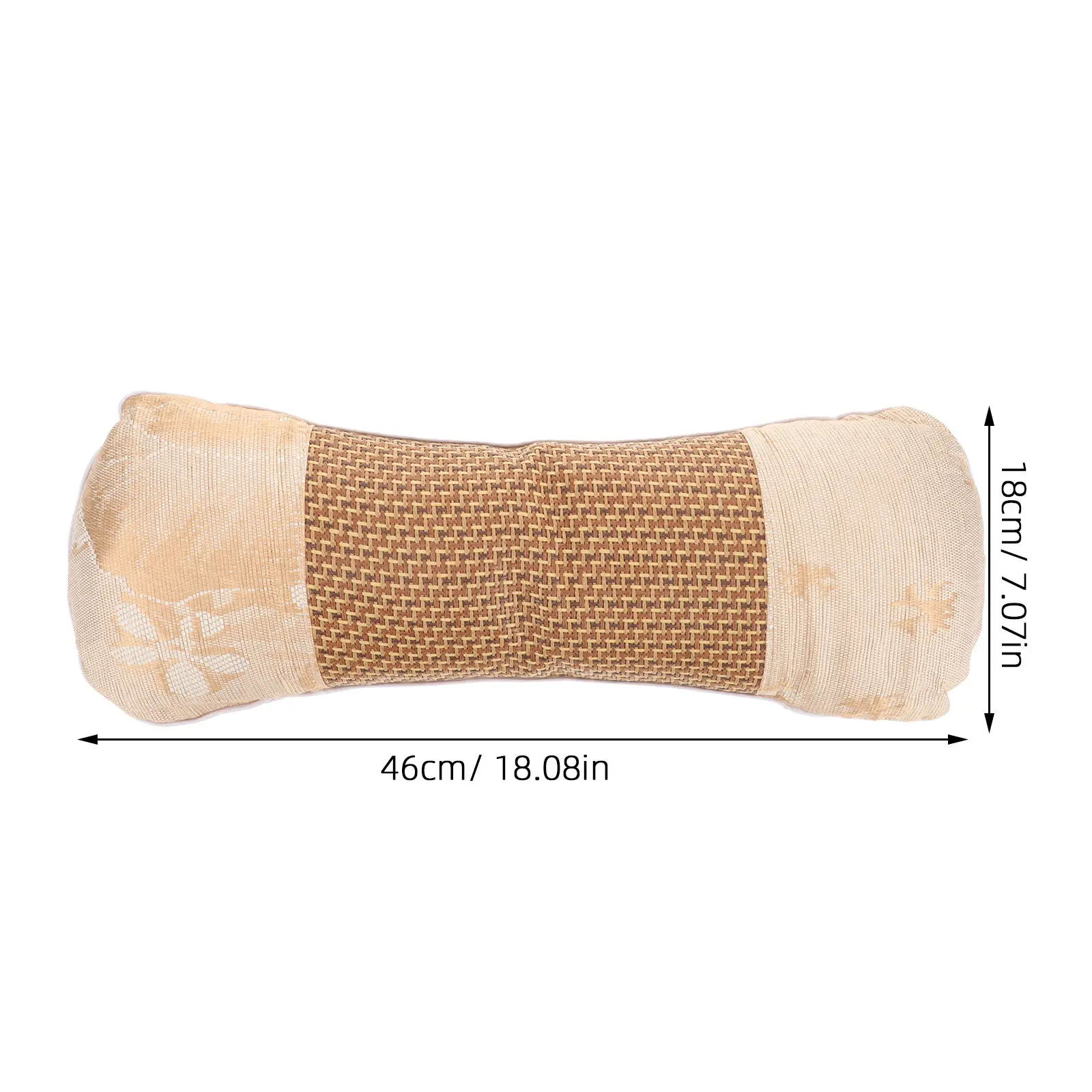 Wormwood Filled Roll Pillow for Neck Support Ice Silk Fabric Summer Cool Comfortable Removable Washable Cervical Pillow Lumbar
