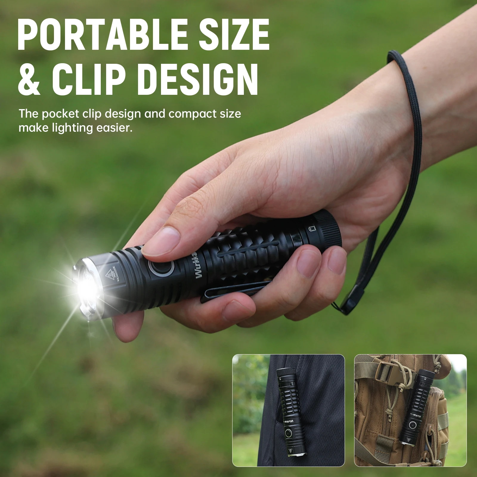 Wurkkos TS22 Светодиодный зеленый фонарик высокой мощности 21700 EDC Аккумуляторная лампа 4500LM XHP70 Кемпинговый фонарь Power Bank с магнитом Wurkkos TS22 Светодиодный зеленый фонарик высокой мощности 21700 EDC Аккумуляторная лампа 4500LM XHP70 Кемпинговый фонарь Power Bank с магнитом