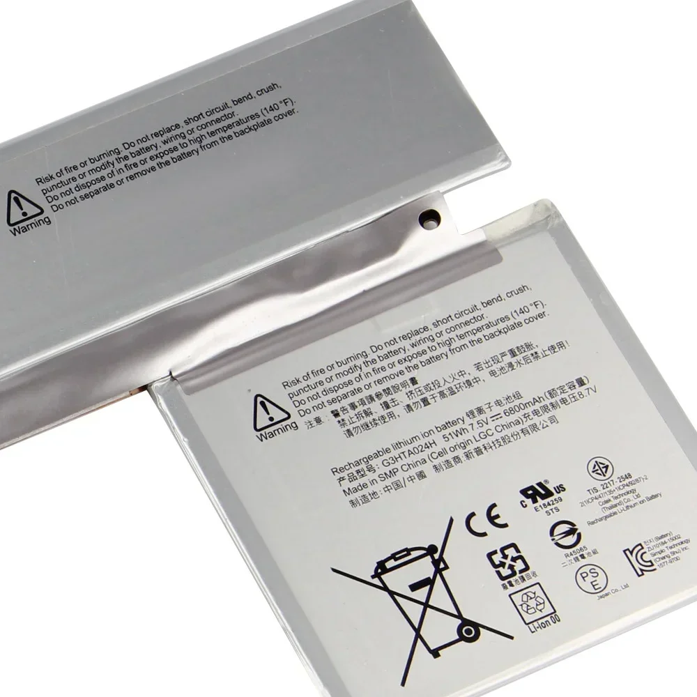 Battery G3HTA024H For Microsoft Surface BOOK G3HTA023H 6800mAh
