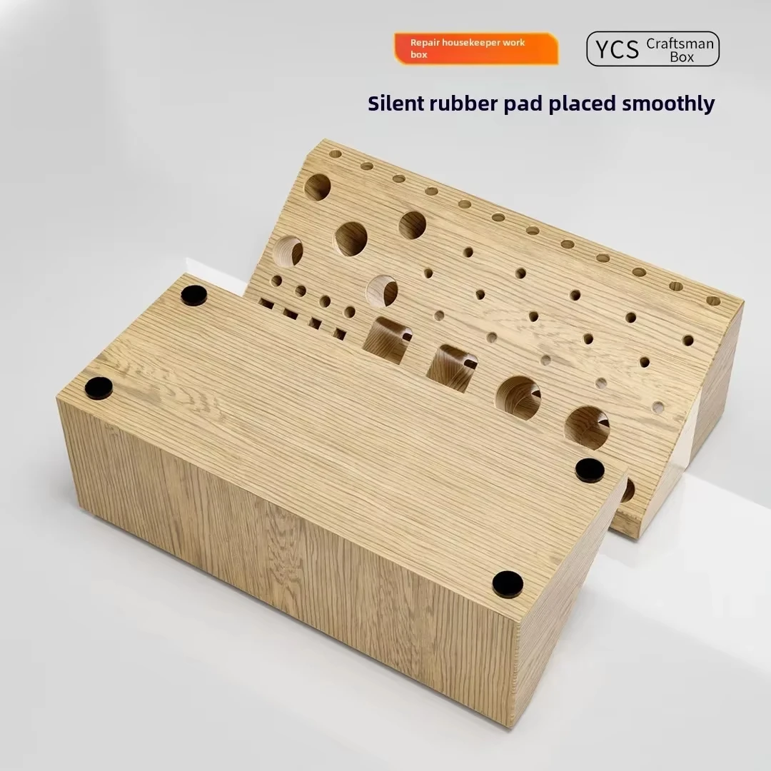 YCS Wooden Box for Screwdriver Tweezers Soldering Oil Handle Desktop Part Are Easy to Organize Repair Storage Box 59-1