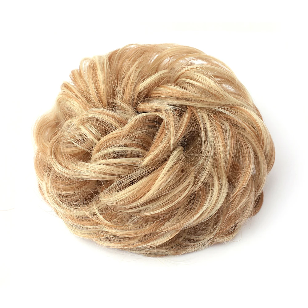 Großes, unordentliches Dutt-Haarteil, gewellt, lockig, Haargummis, synthetischer Chignon, Pferdeschwanz, Haarverlängerungen, gefälschter Chignon, Hochsteckfrisur-Haarteile für Frauen