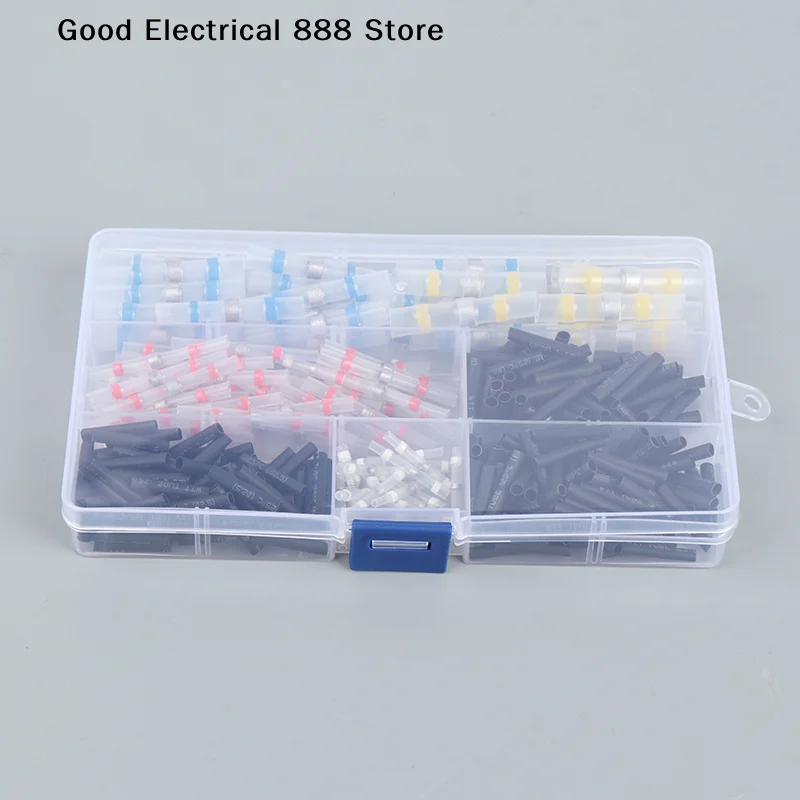 【G】300PCS Solder Seal Wire Connectors Kit Heat Shrink Butt Crimp Terminals Waterproof Electrical Cable Splice Connector