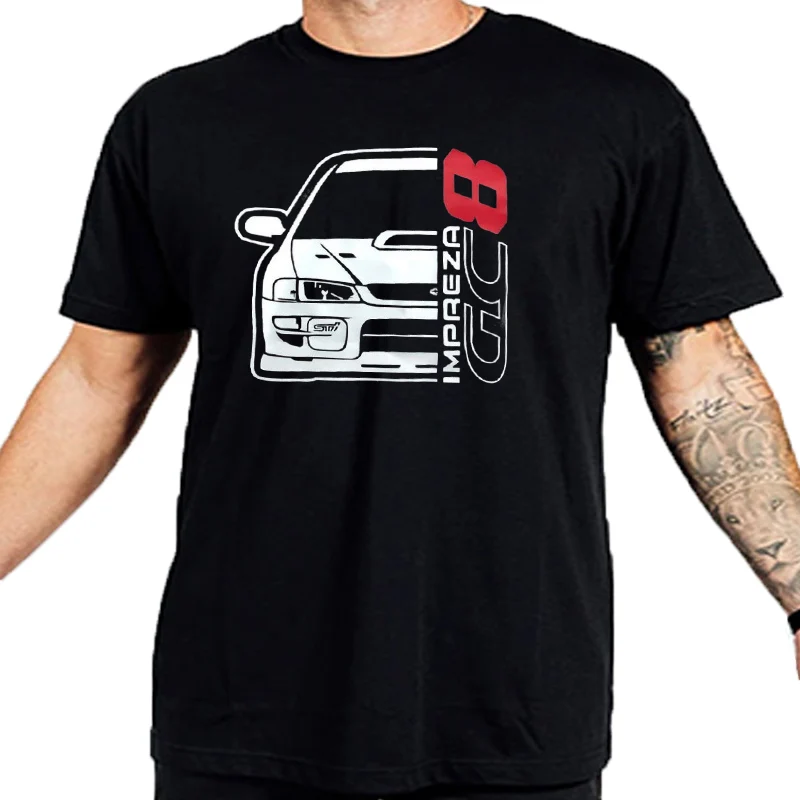 Camiseta en coton imprimé pour hommes, Camiseta de fitness, Economie College, Coupe couvertes, Impreza Gc8, Marque de mode
