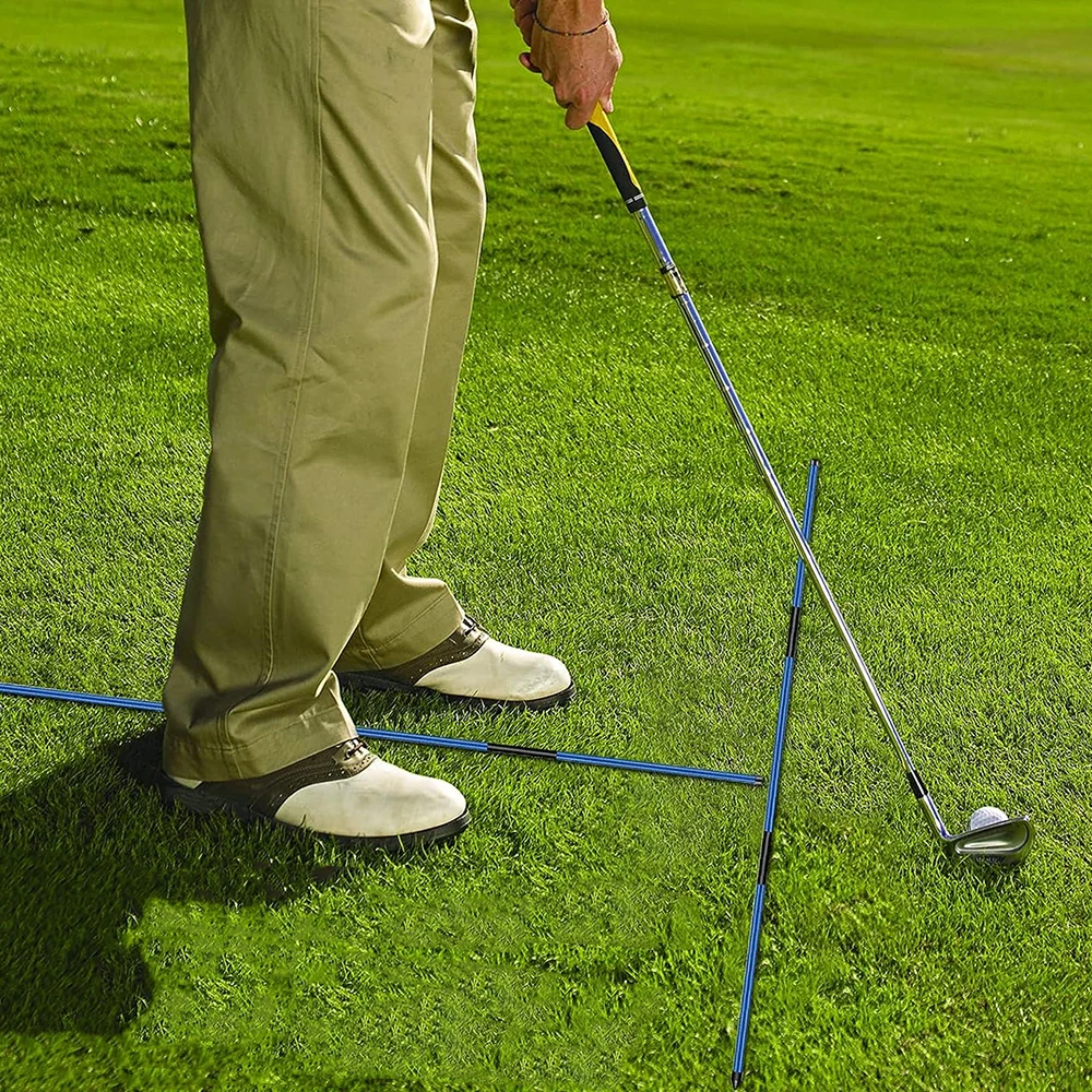 2 حزمة جولف محاذاة عصا جولف محاذاة العصي للطي ممارسة الغولف قضبان سوينغ أدوات المدرب جولف سوينغ أداة التدريب
