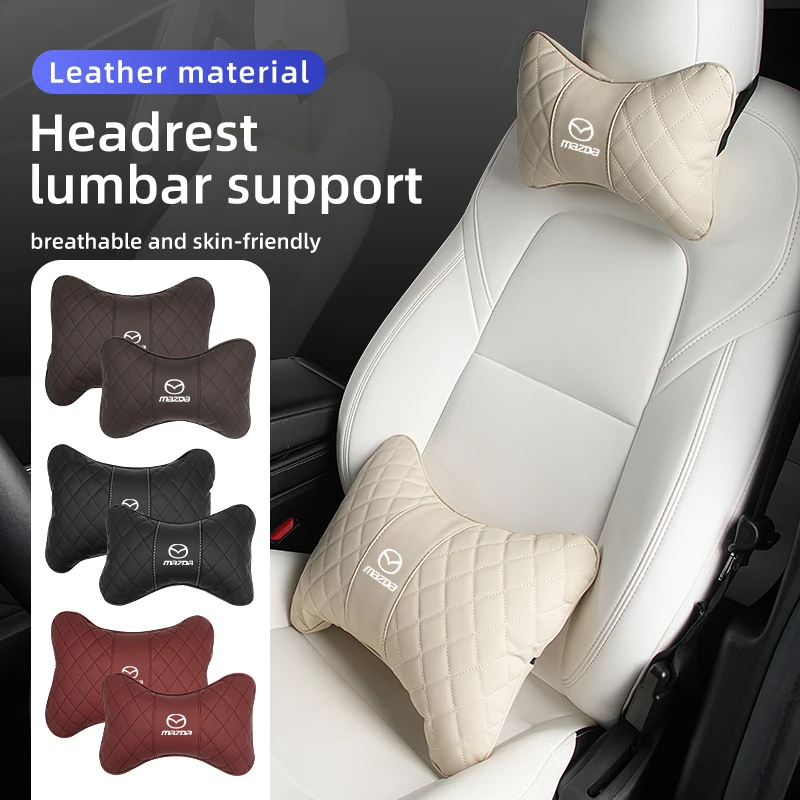 Car Headrest Neck Pillow Lumbar Support Cushion Suit Accessories For Mazda Axela Atenza CX9 MX3 MX5 RX8 RX7 MX30 CX30