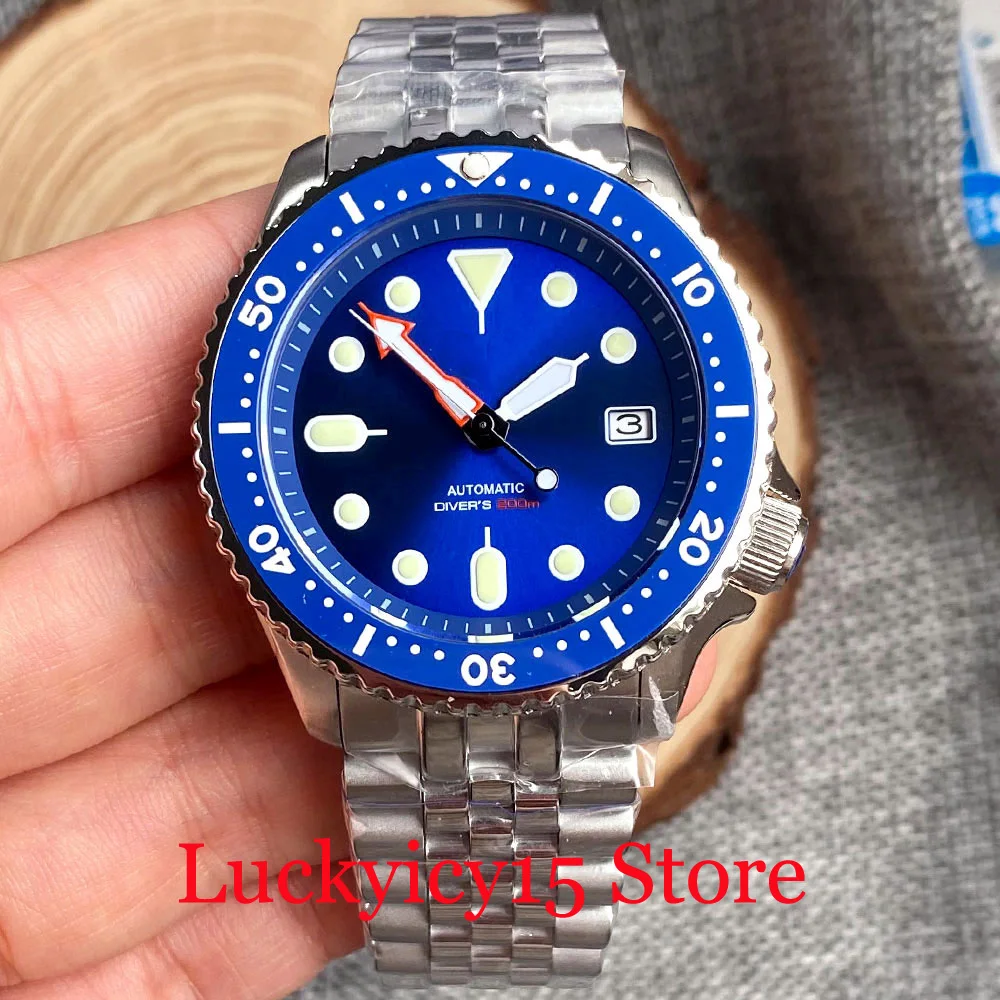 

Tandorio 41MM Blue Chapter Ring Blue Sunburst Dial 200M Water Resistant Japan NH35A Automatic Movement Men Watch Sapphire Glass